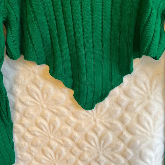Pretty little thing chunky knit dip hem long sleeve green sweater UK Size XL NWT - Picture 2 of 5